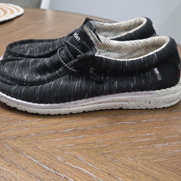 Hey Dude Wally Youth Stretch Black Slip-On Shoes Y5/6W - Picture 3 of 8